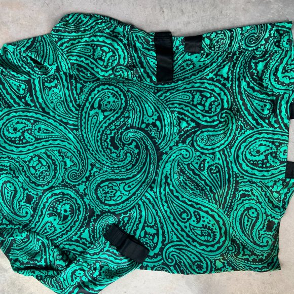 Vintage Paisley Satin Silk Women's Long Sleeve Lounge robe House Coat - Picture 4 of 4